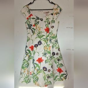 Forever 21 Floral Print Dress with Red and Green Accents